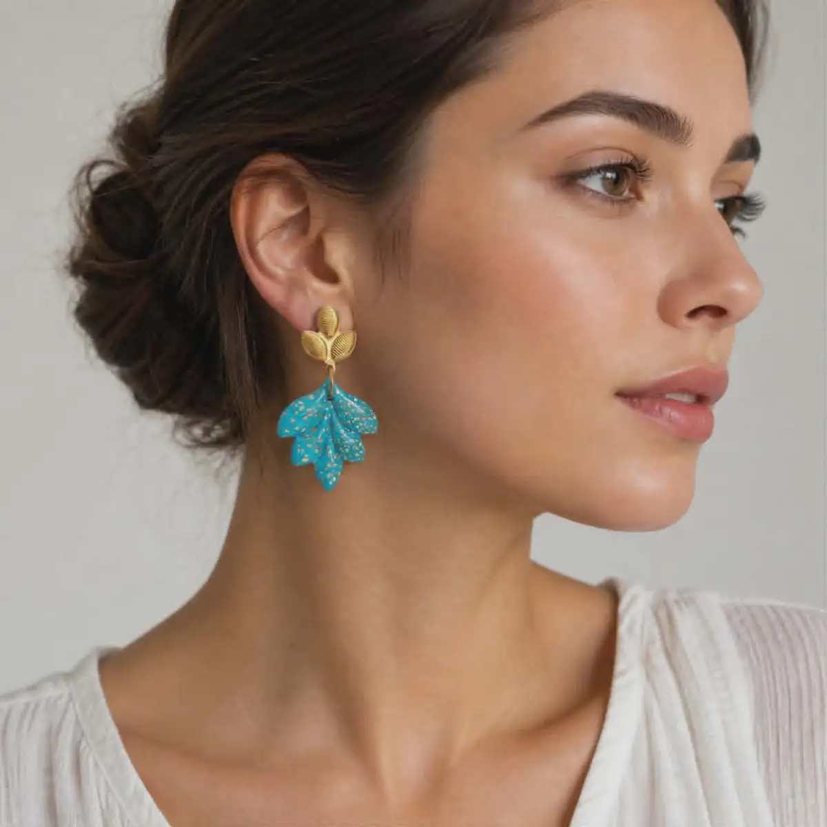 Boucles d'oreilles feuille d'automne