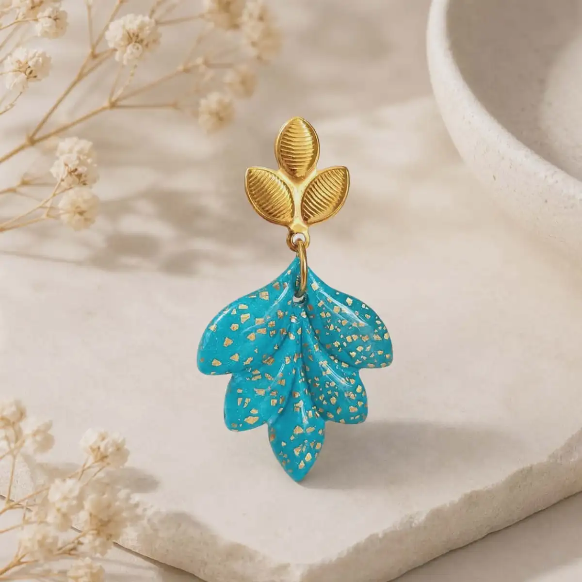Boucles d'oreilles feuille d'automne
