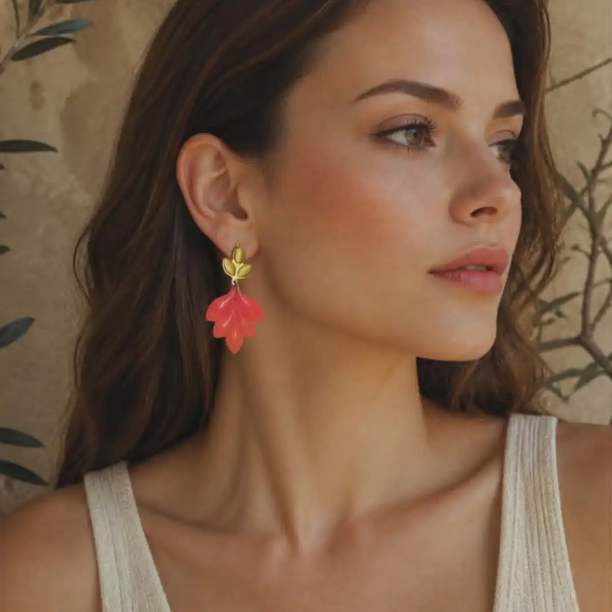 Boucles d'oreilles feuille d'automne