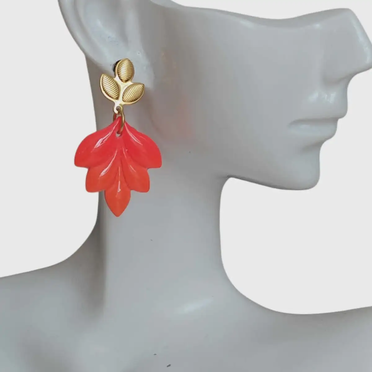 Boucles d'oreilles feuille d'automne