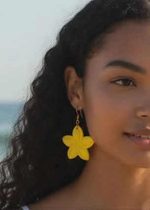Boucles d'oreilles fleur de tiaré