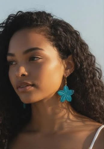 Boucles d'oreilles fleur de tiaré