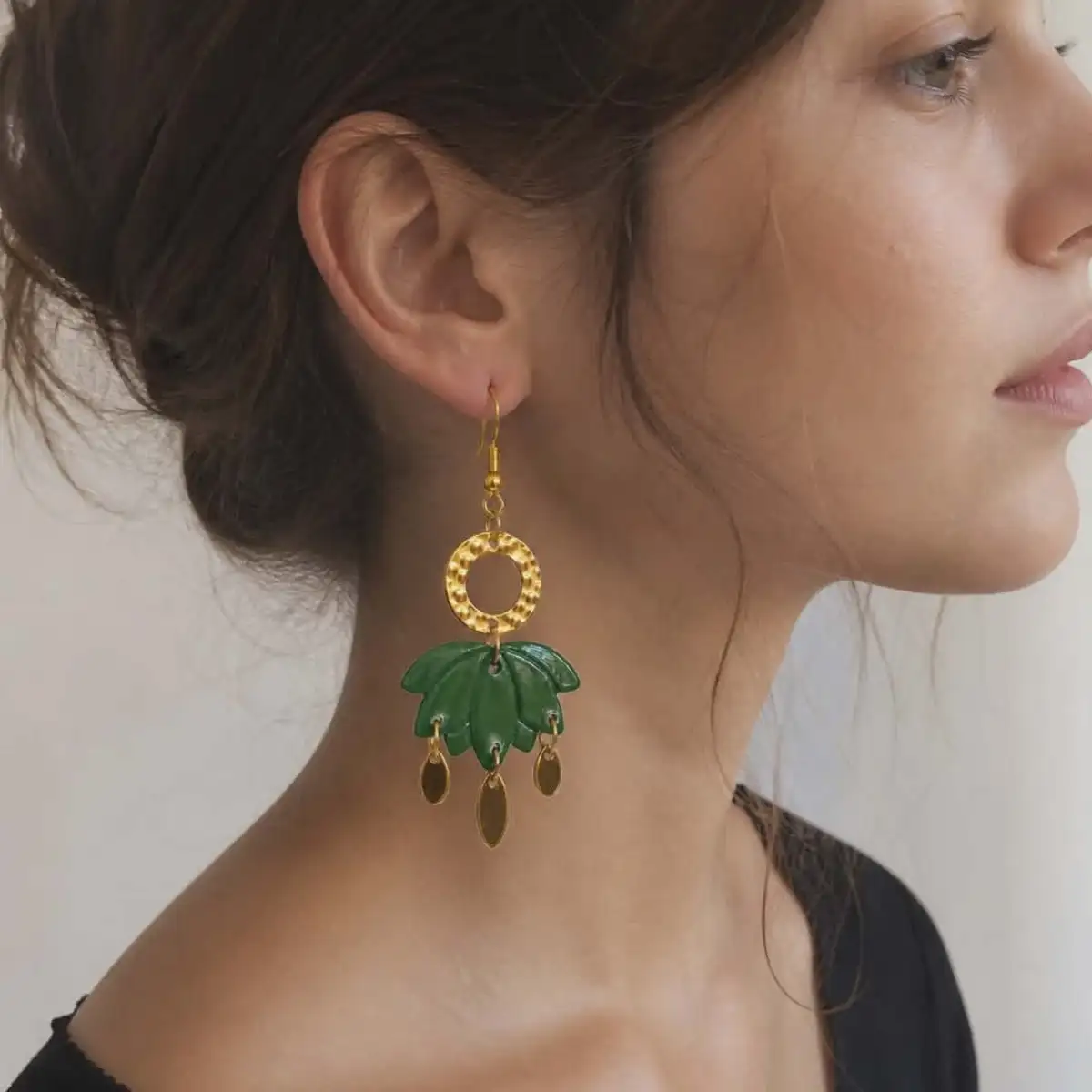 Boucles d'oreilles pluie dorée