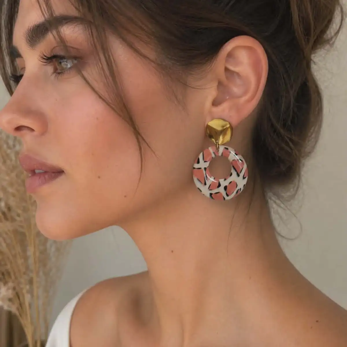 Boucles d'oreilles effet léopard
