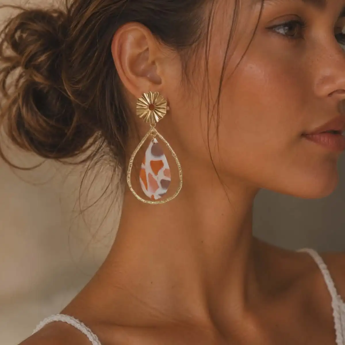 Boucles d'oreilles élégante couleur d'automne