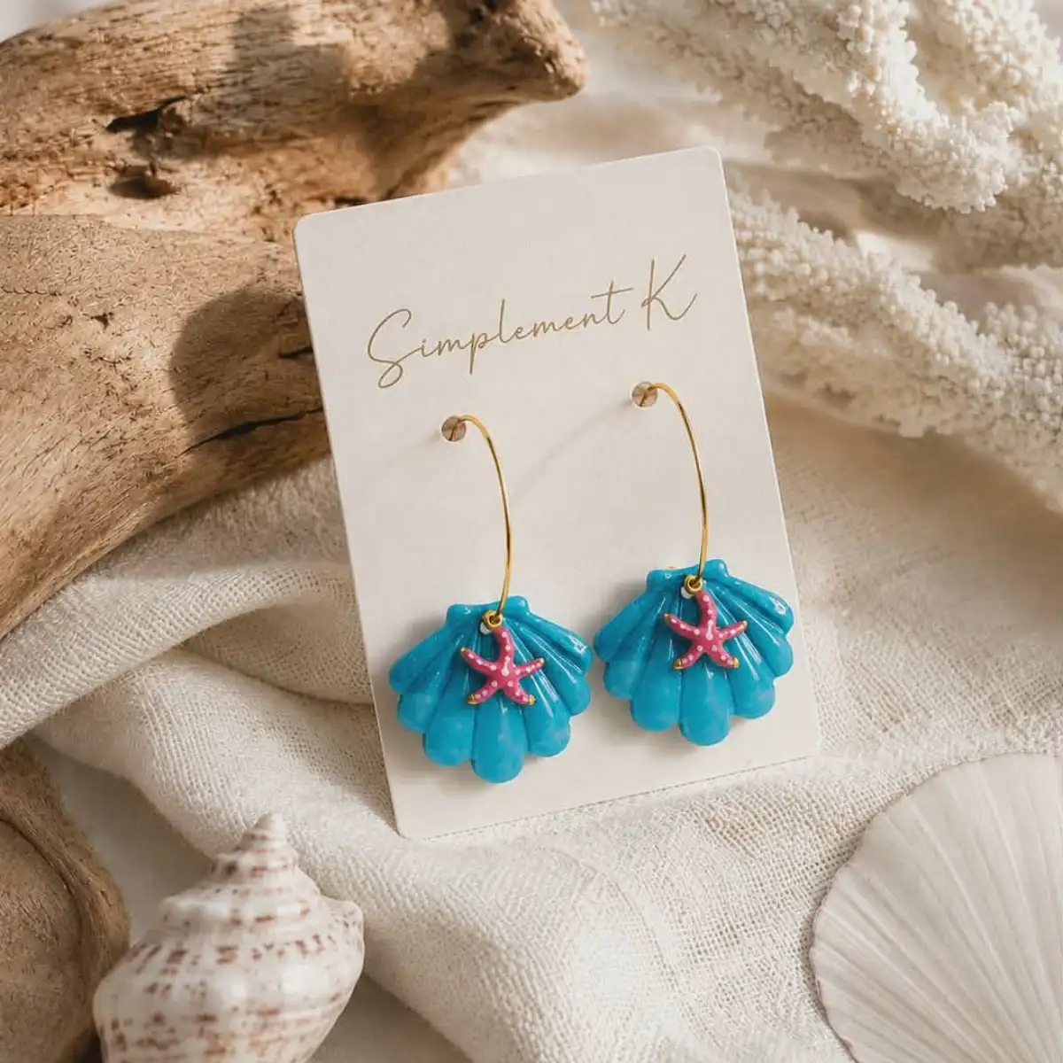 Boucles d'oreilles coquillage étoile de mer