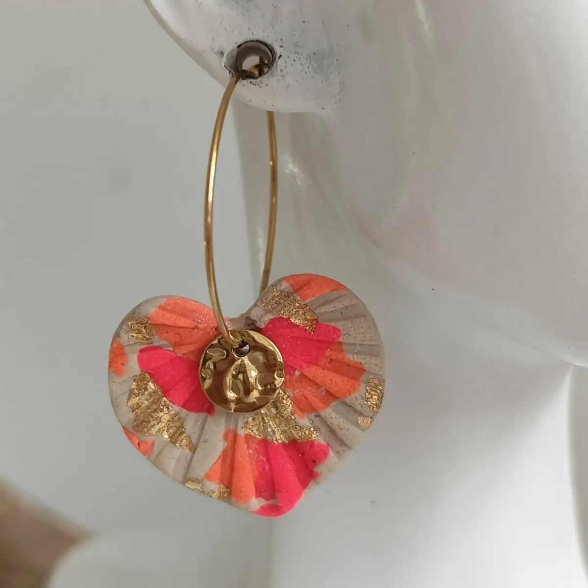 Boucles d'oreilles coeurs d'amour