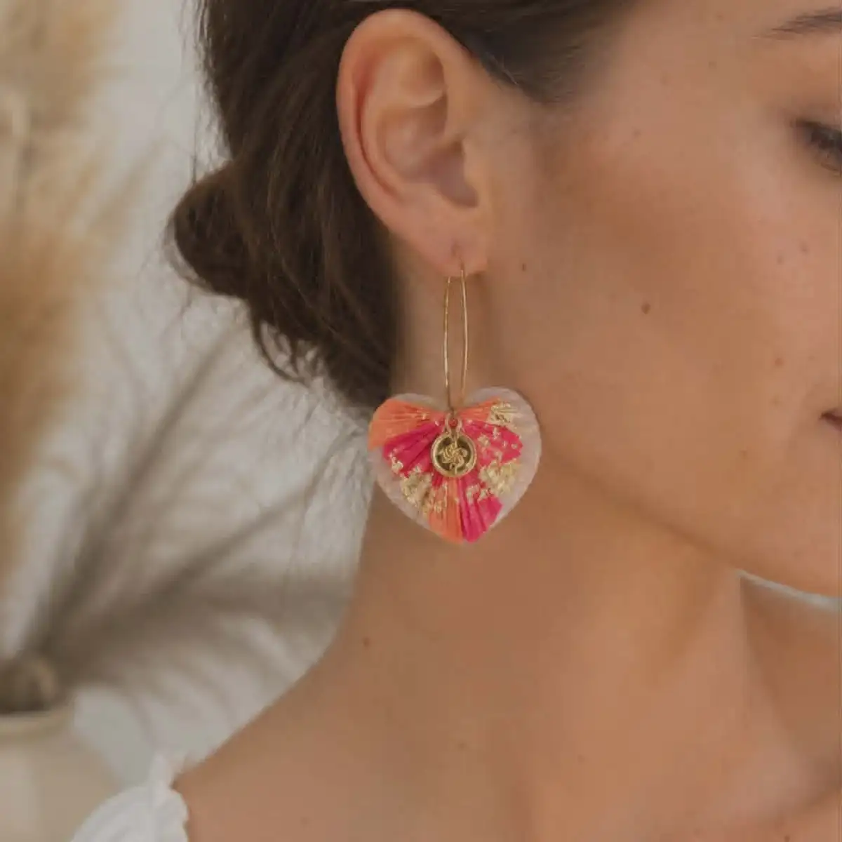 Boucles d'oreilles coeurs d'amour
