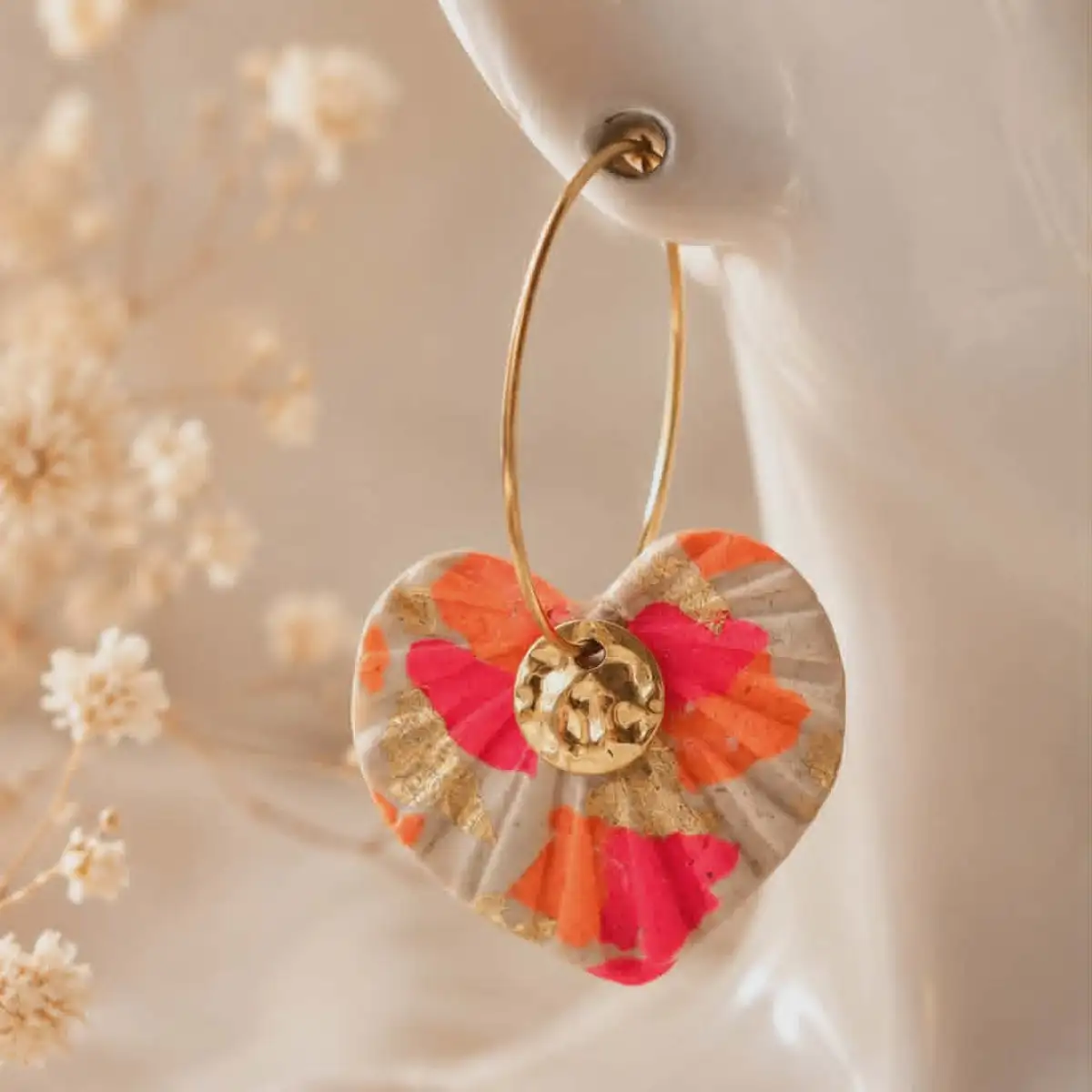 Boucles d'oreilles coeurs d'amour