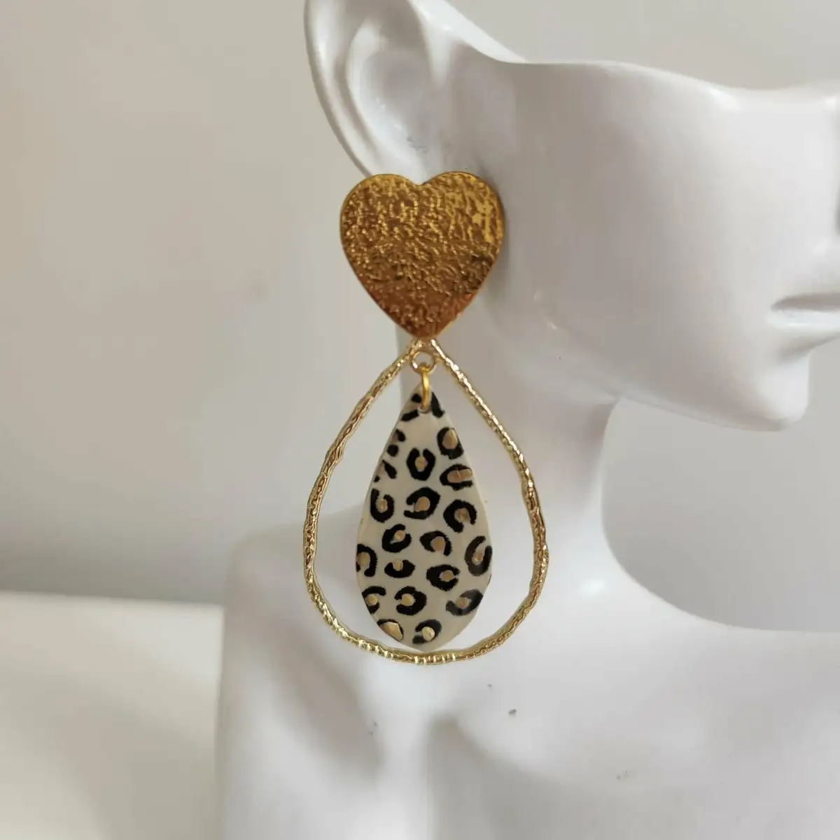 Boucles d'oreilles imprimé léopard