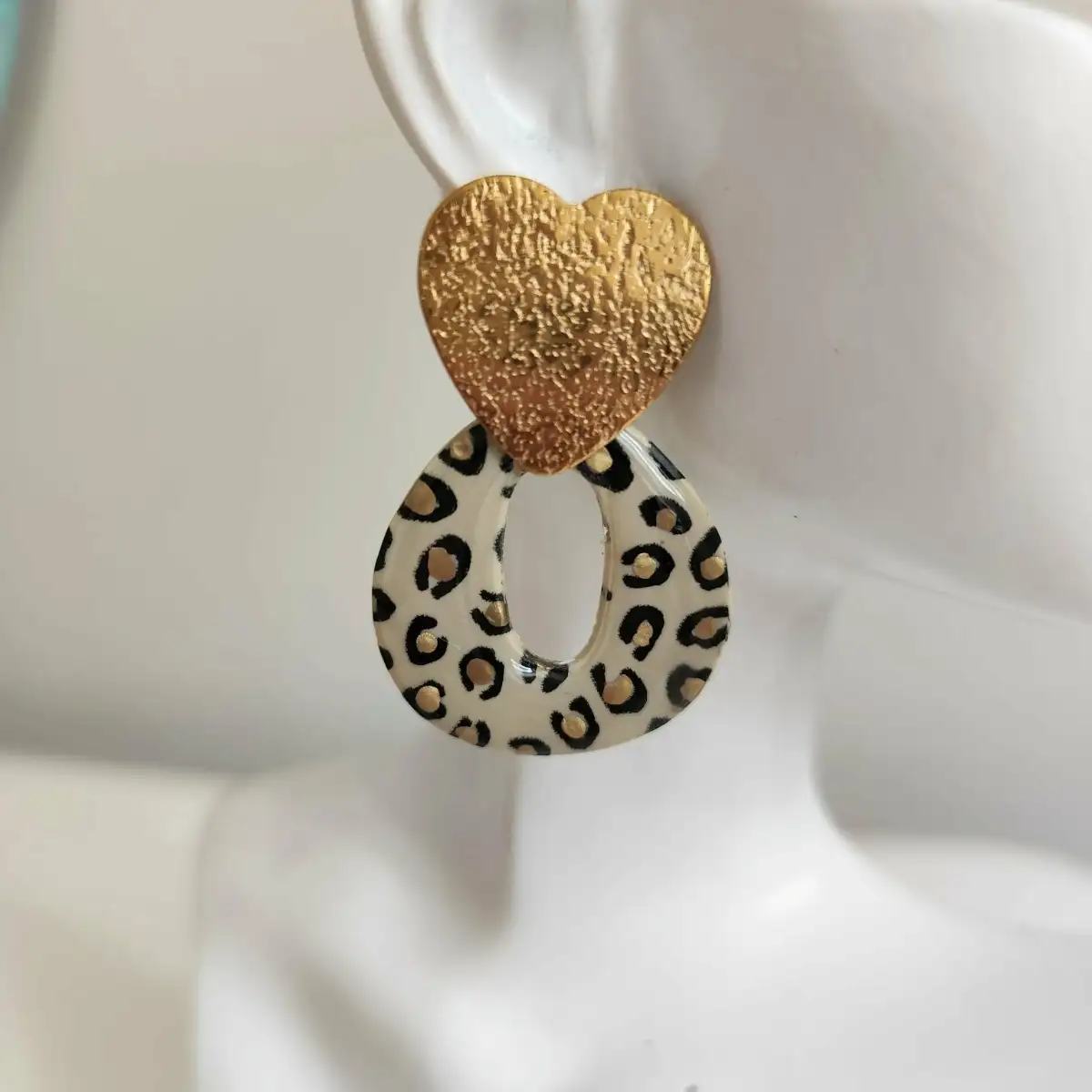 Boucles d'oreilles imprimé léopard
