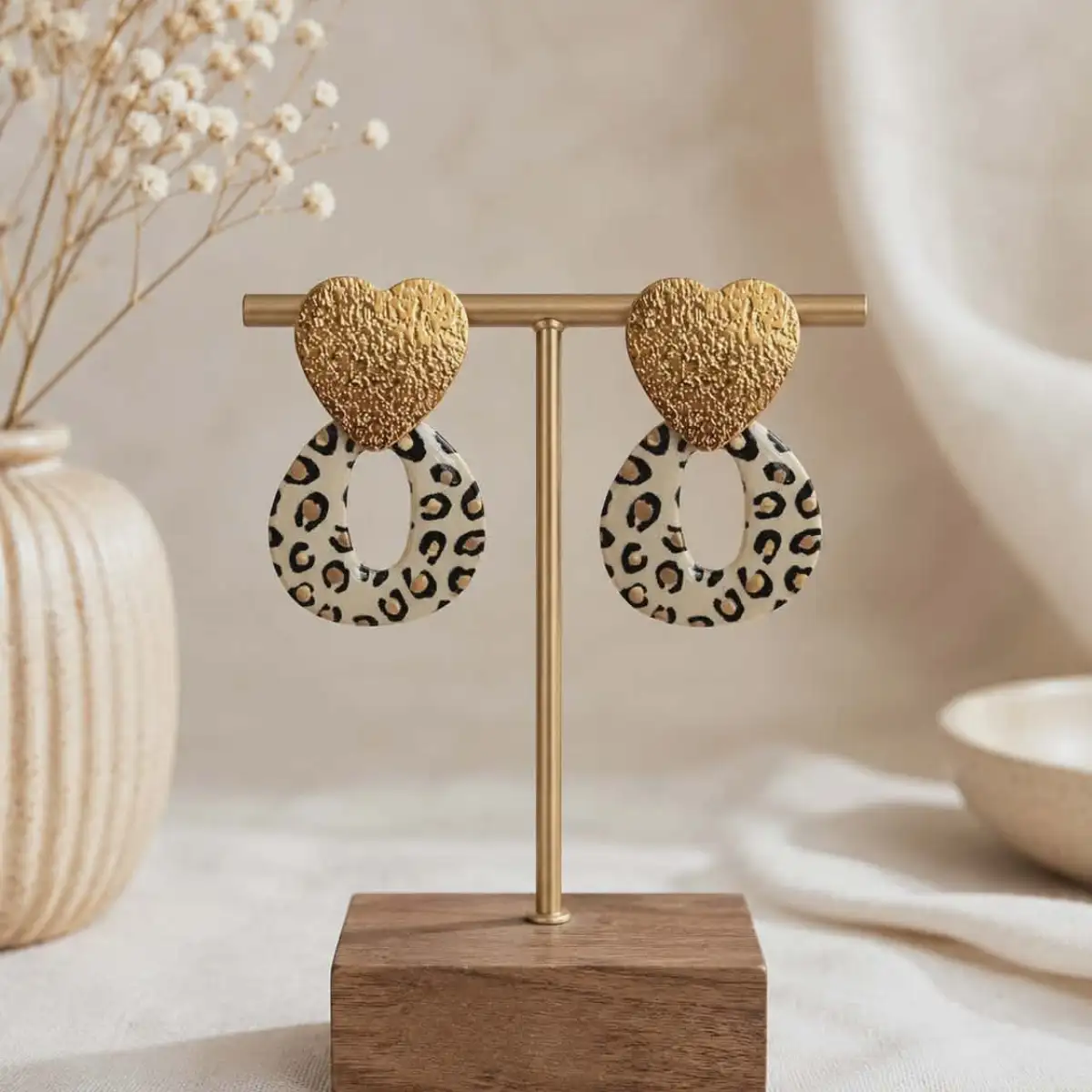Boucles d'oreilles imprimé léopard