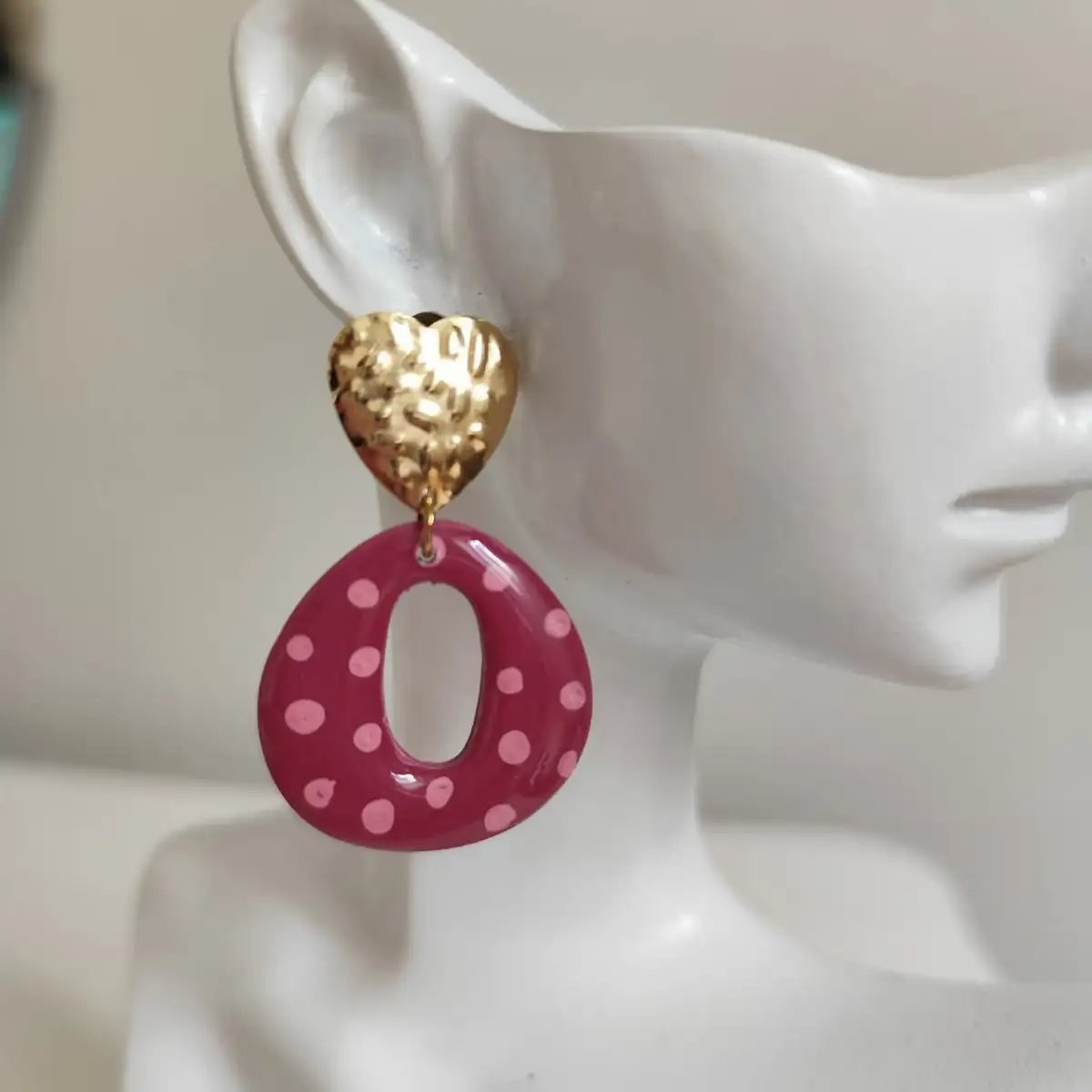 Boucles d'oreilles imprimé pois