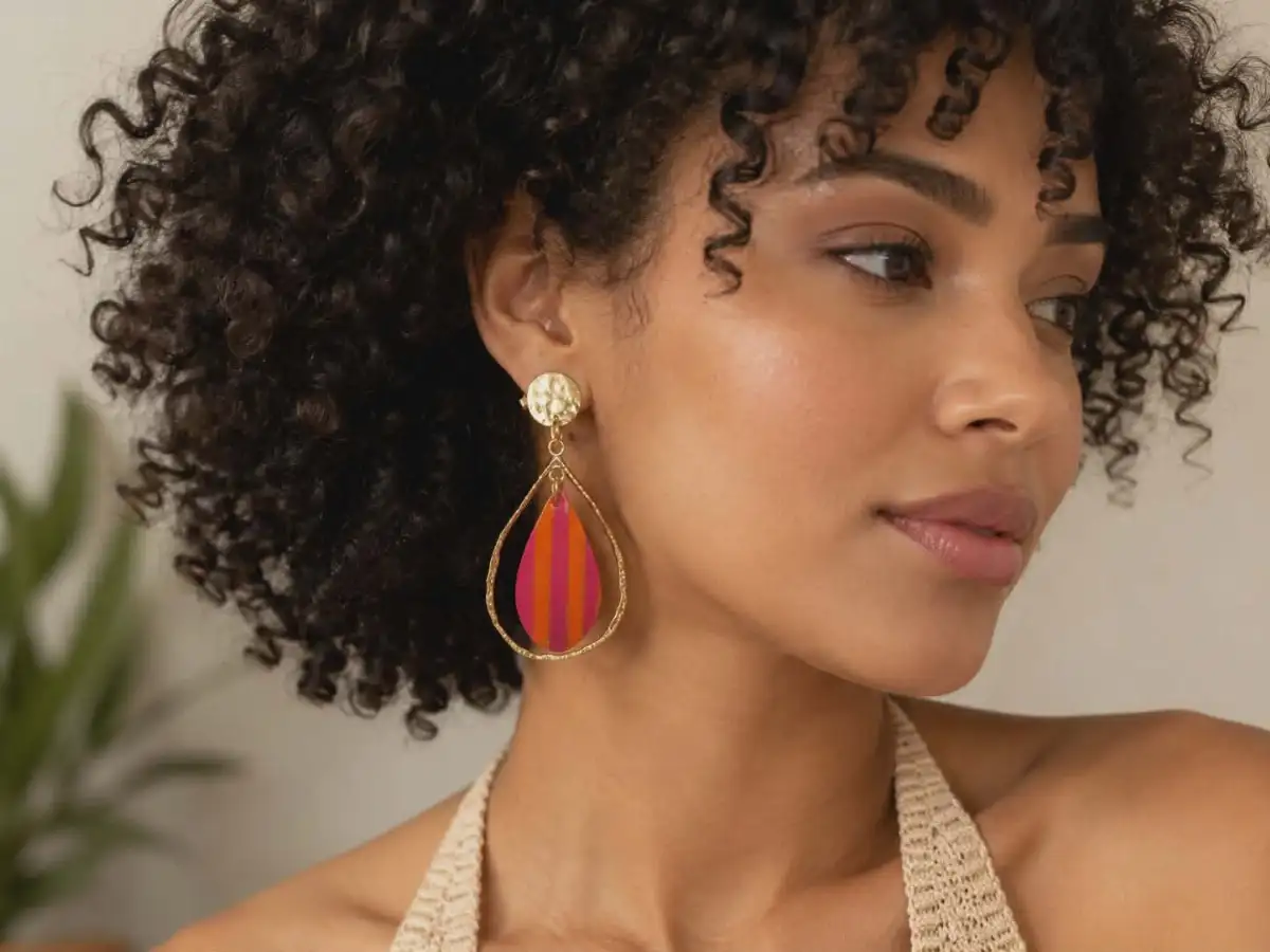 Boucles d'oreilles rayées