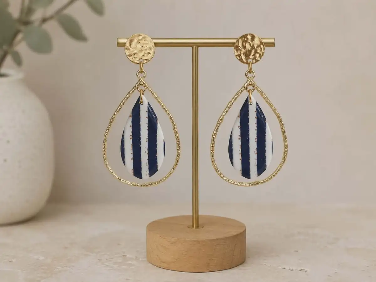 Boucles d'oreilles rayées