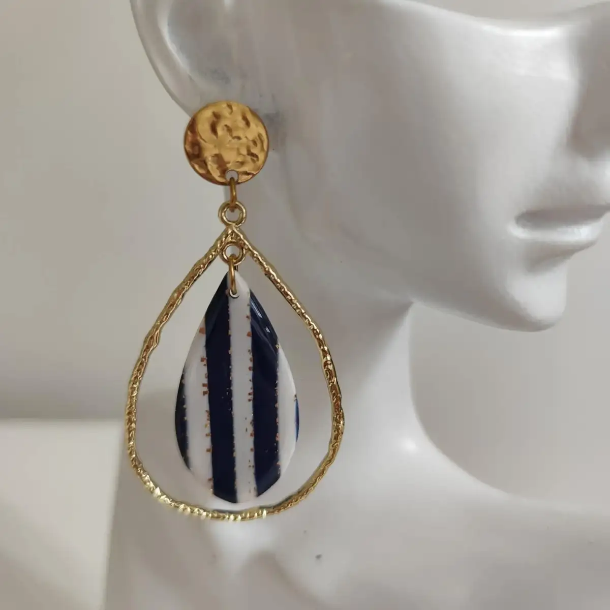 Boucles d'oreilles rayées