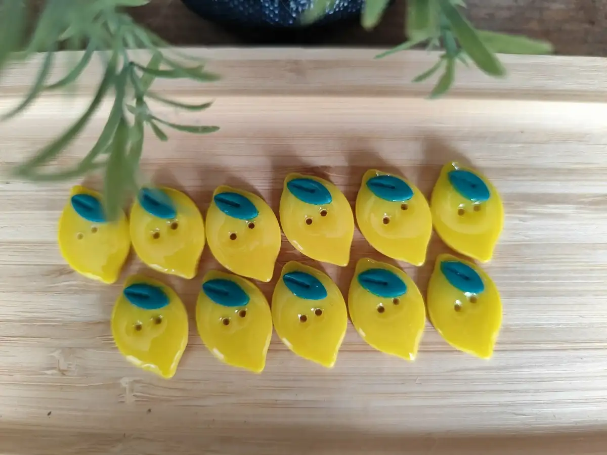 Lot de 10 boutons citrons