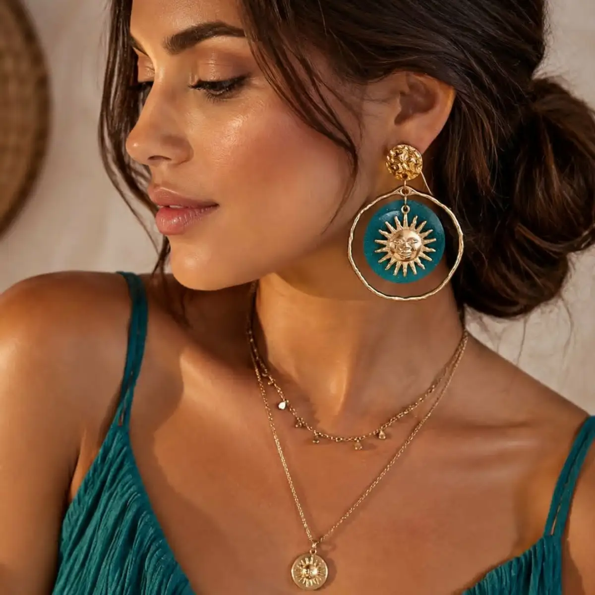 Boucles d'oreilles soleil