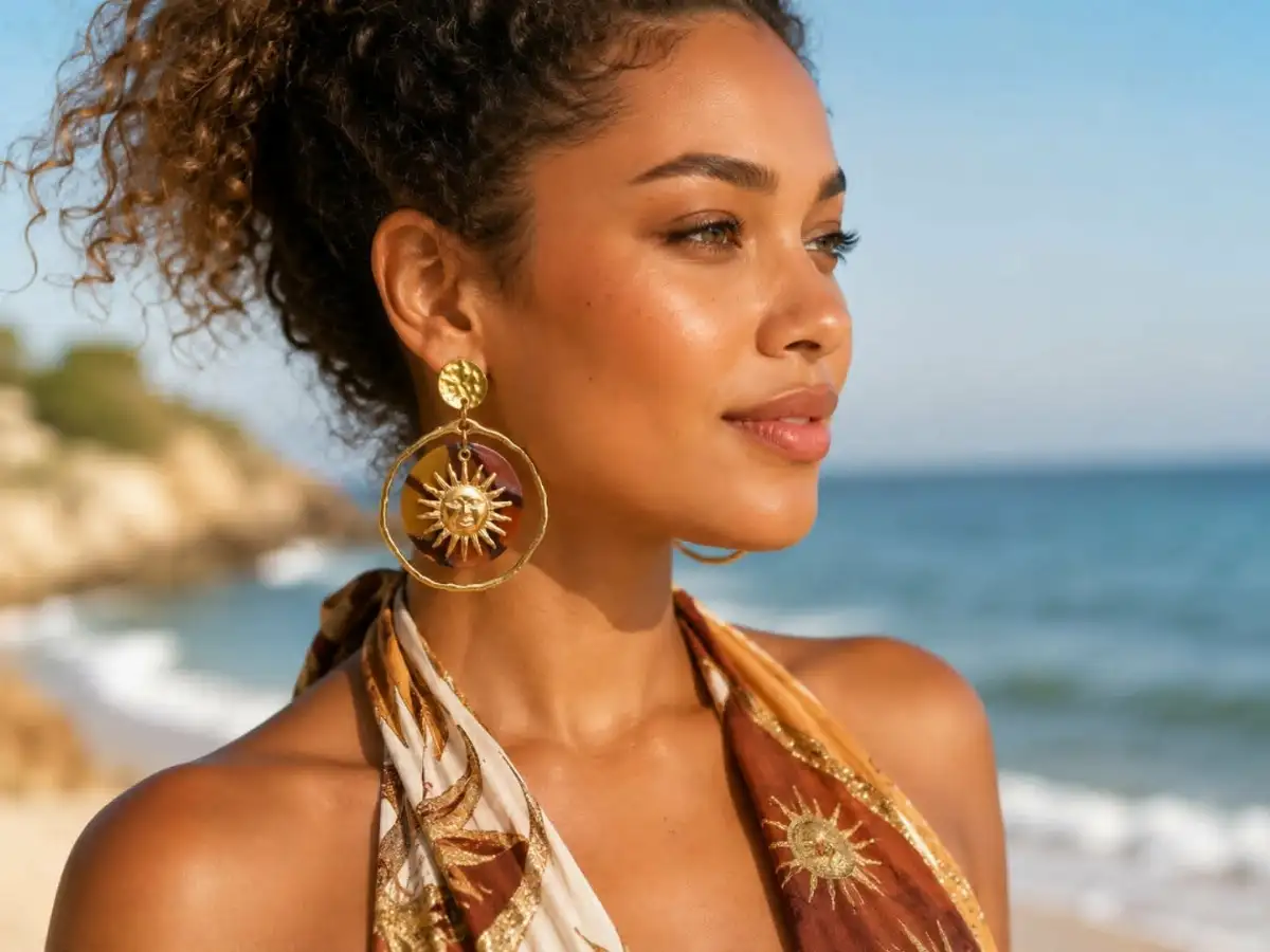 Boucles d'oreilles soleil