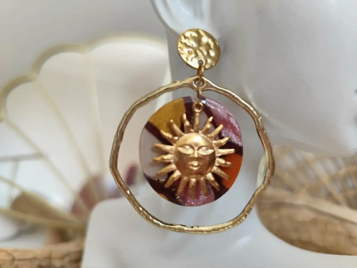 Boucles d'oreilles soleil